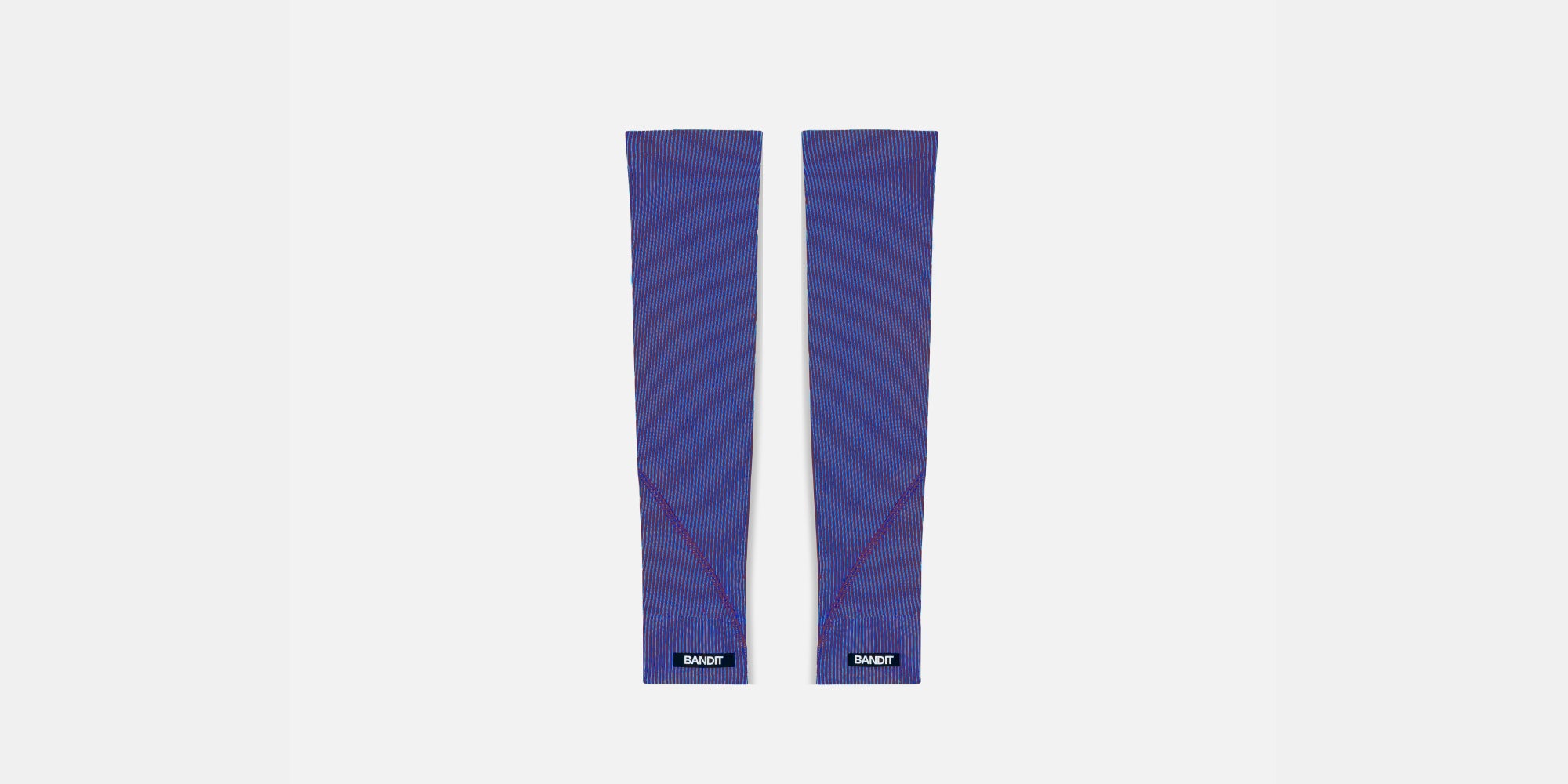 Striped Cadence™ Compression Sleeves - Deep Peri Blue with Rust