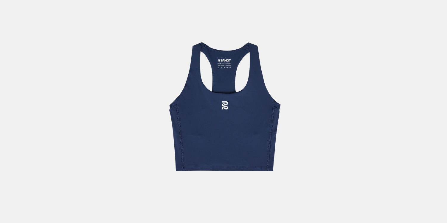 Stamina™ Scoop Neck Race Crop - NY Navy