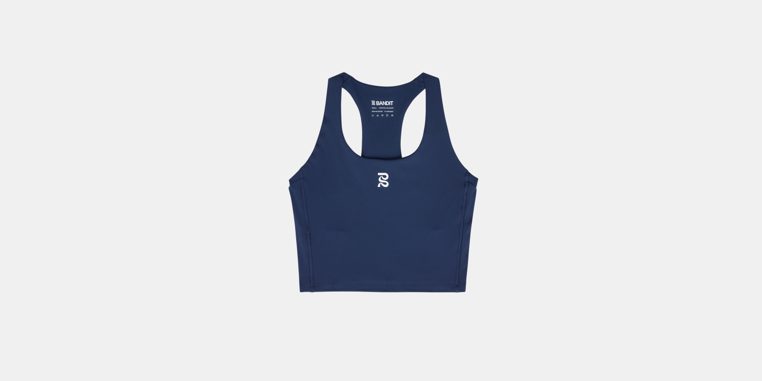 Stamina™ Scoop Neck Race Crop - NY Navy