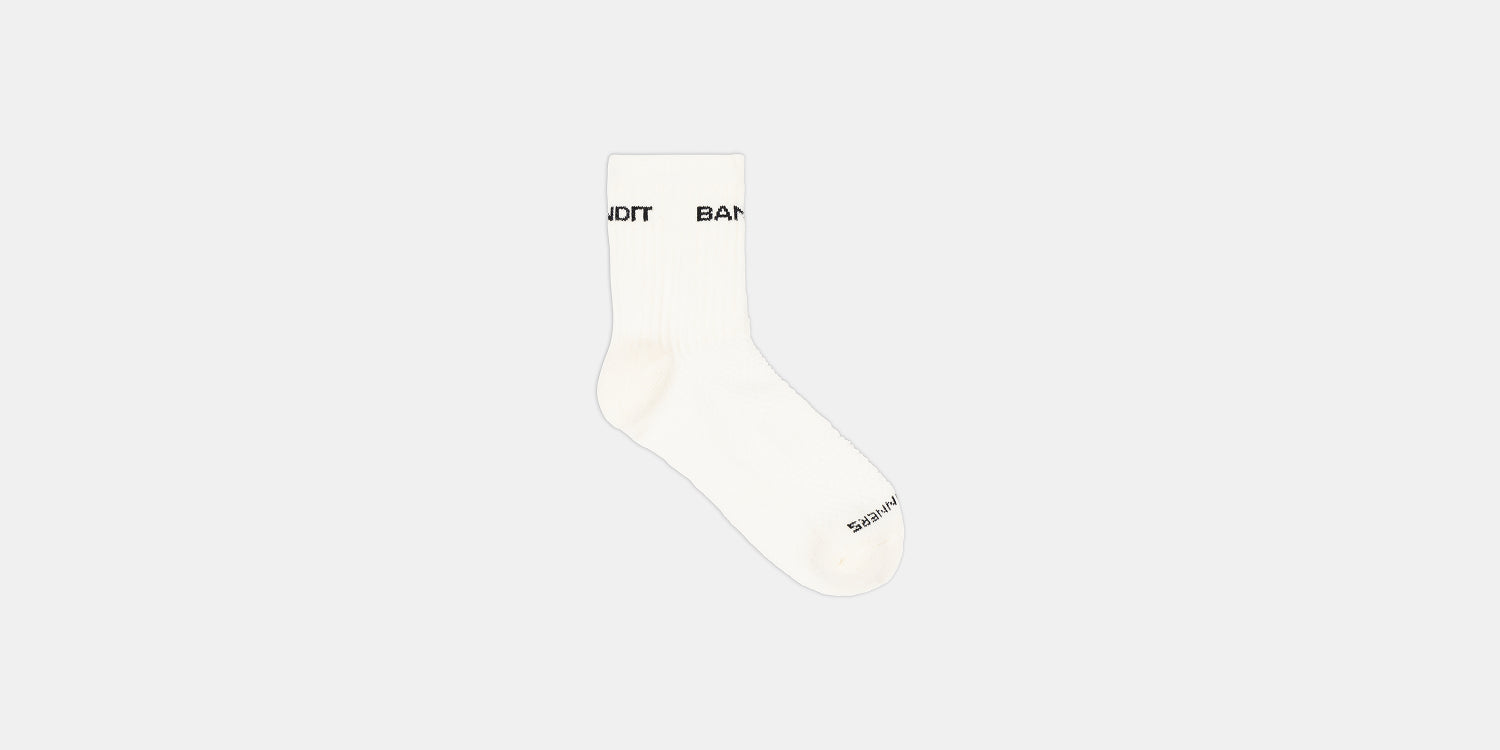 Merino Wool Run Socks - White / Black (2 Pack)