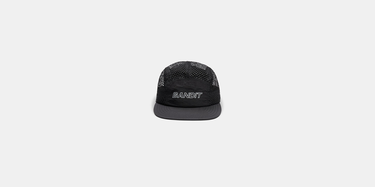 Mesh "Bandit" Reflective Run Hat - Black