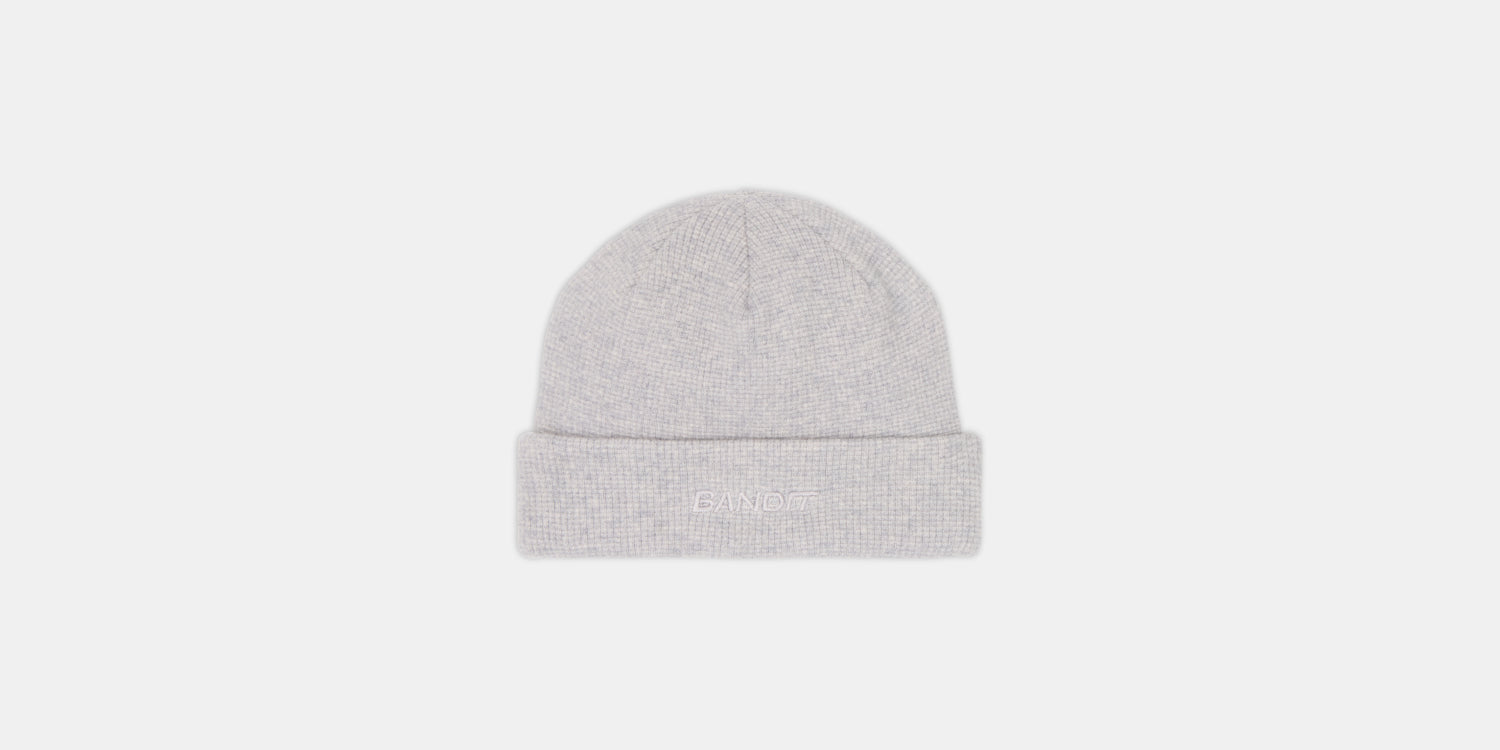 Embroidered Waffle Logo Beanie - Heather Grey