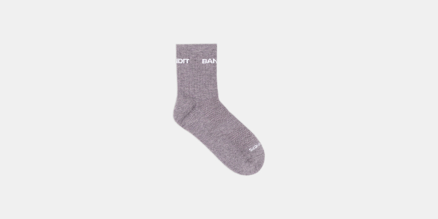 Merino Wool Run Socks - Haze / White (2 Pack)