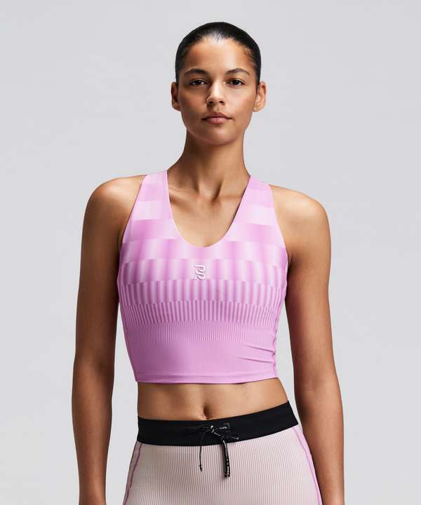 Women's Vanisher™ V-Neck Race Crop - Growing Grid - Orchid