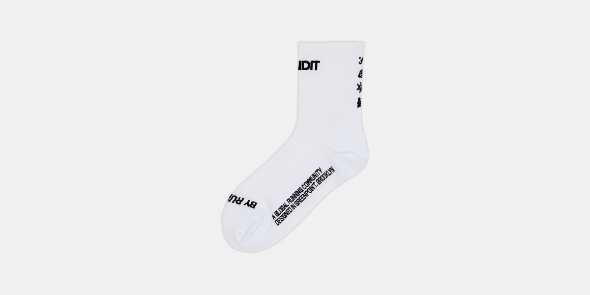 Lite Run™ Spring Motif Quarter Socks - White / Black
