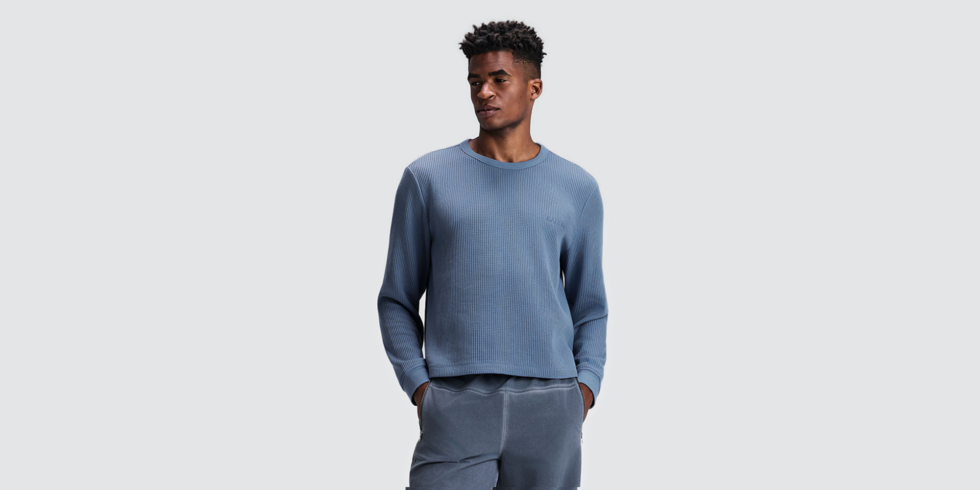 Men's Polartec® Waffle Long Sleeve - Steel Horizon