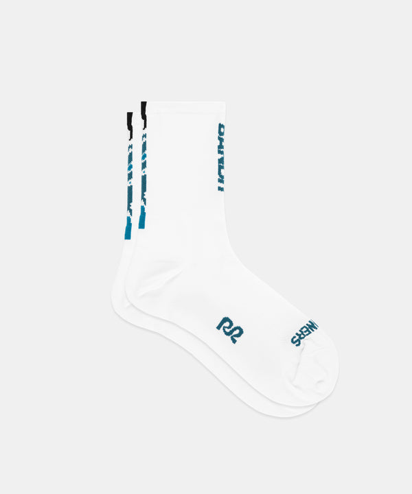 Lite Run™ Quarter Socks "Vertical Bandit" - White / Storm (2 Pack)