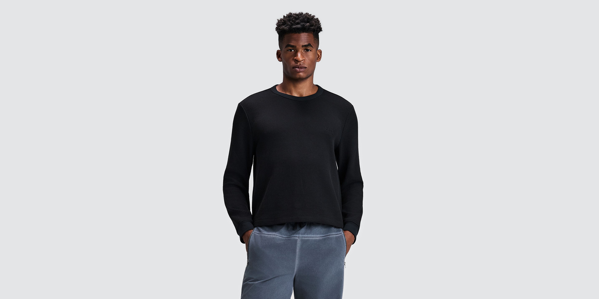 Men's Polartec® Waffle Long Sleeve - Black