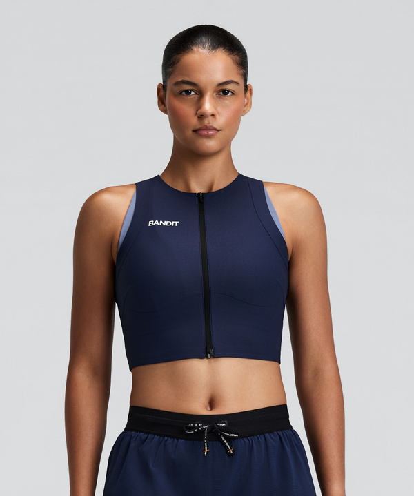Women's Adapto™ 2-Way Zip Race Crop - NY Navy