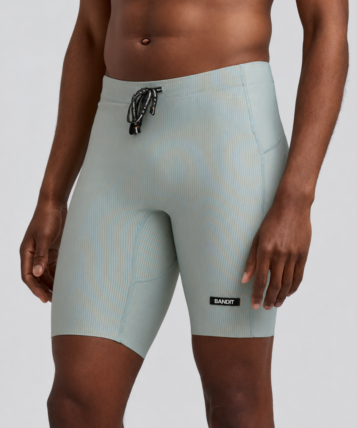 Men's Striped Cadence™ Half Tights - Lagoon / Copal