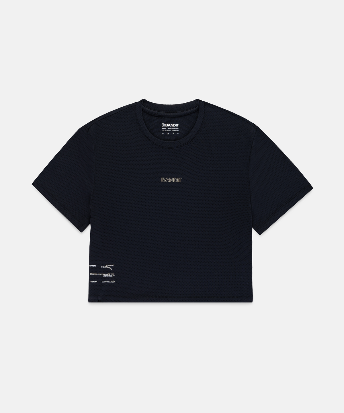 Women's Micromesh™ Cropped Run Tee - Black