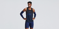 Thumbnail of Striped Cadence™ Compression Sleeves - Black / Bauhaus Blue