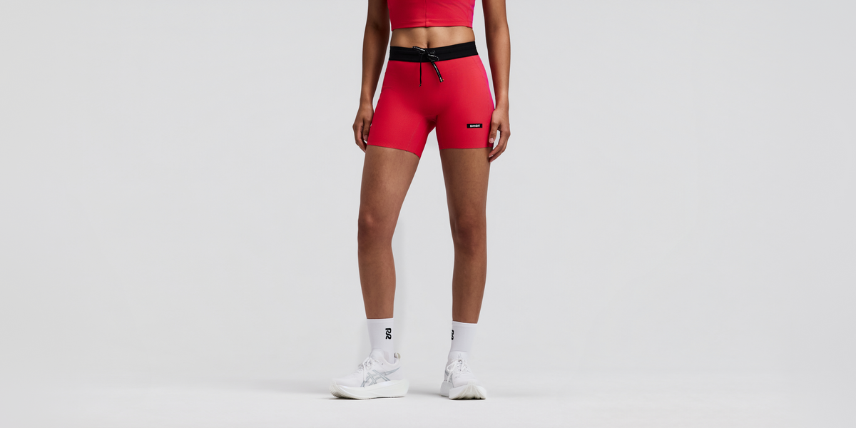 Women's Striped Cadence™ 5" Compression Shorts - Poppy / Azalea
