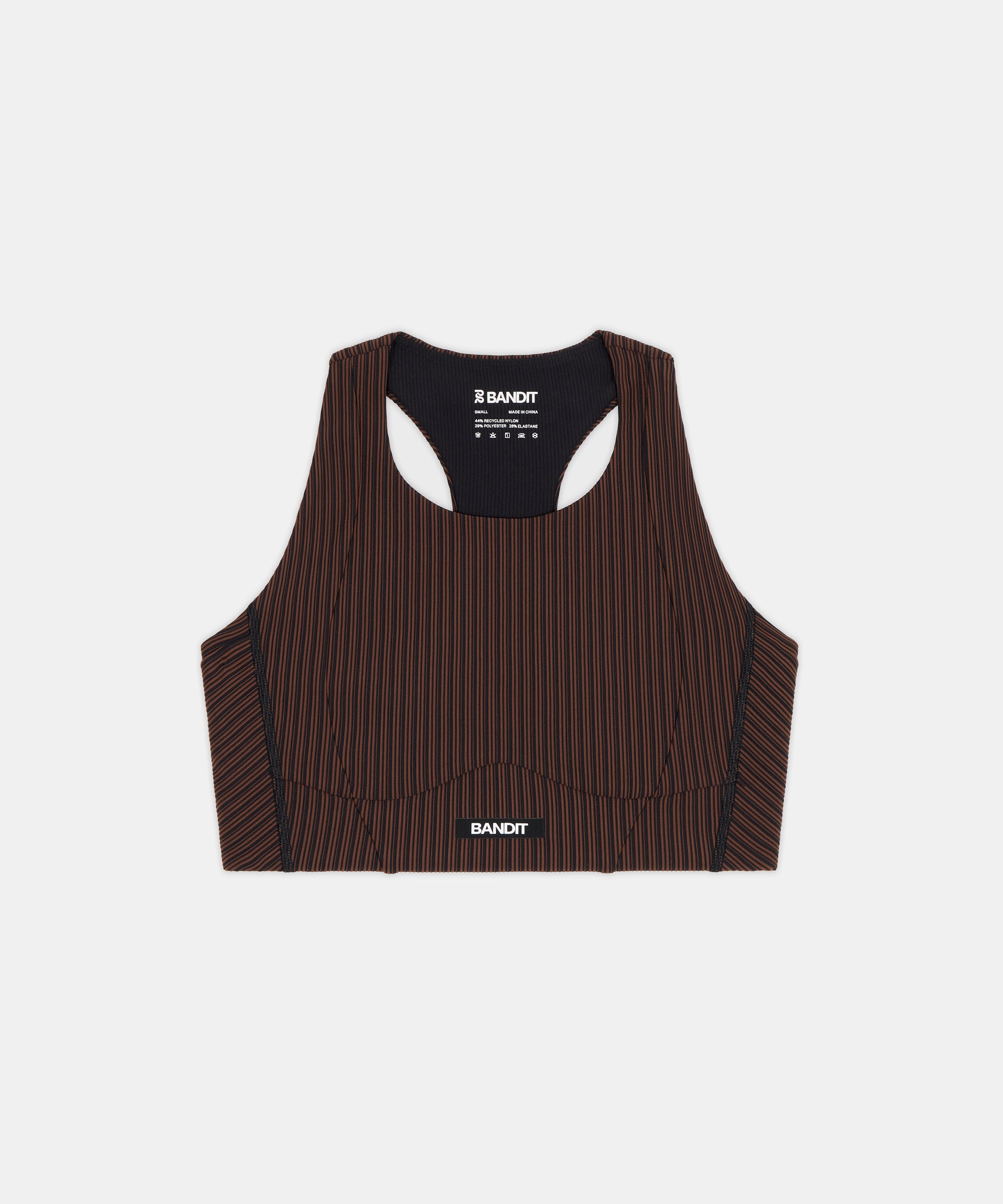 Women's Striped Cadence™ Longline Bra - Cacao / Black