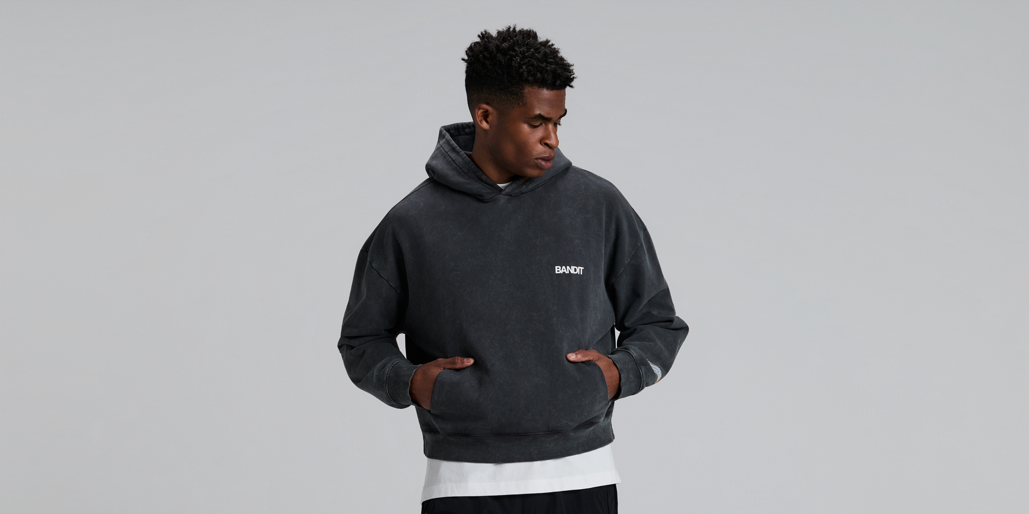 Unisex Chroma Wash Cropped Hoodie - Introspection Anthracite