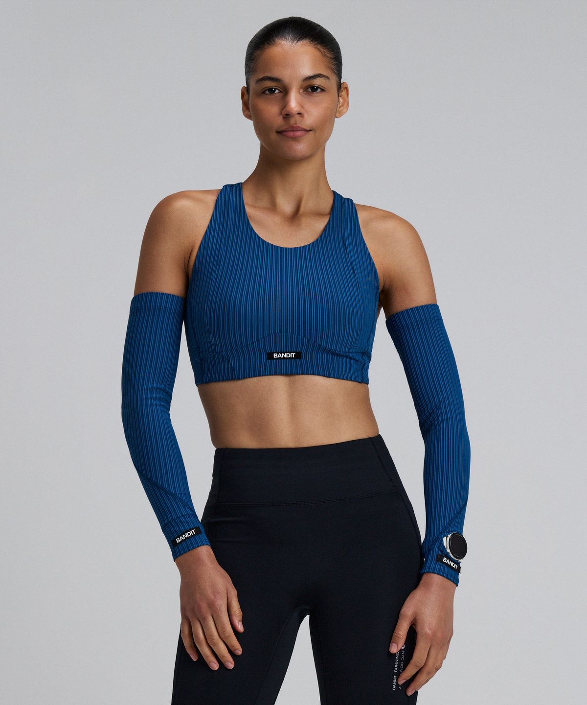 Striped Cadence™ Compression Sleeves - Ink Blue / Aegean