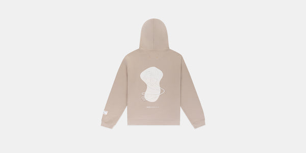 The Cotton Fleece Abstract Thinker Hoodie - Unisex, Stone