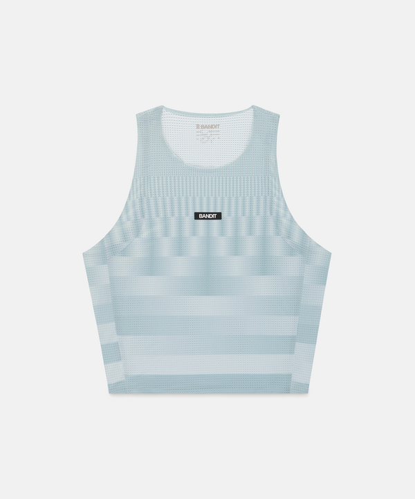 Women's GeoMesh™ Lightweight Race Singlet - Growing Grid - Lagoon / Mist