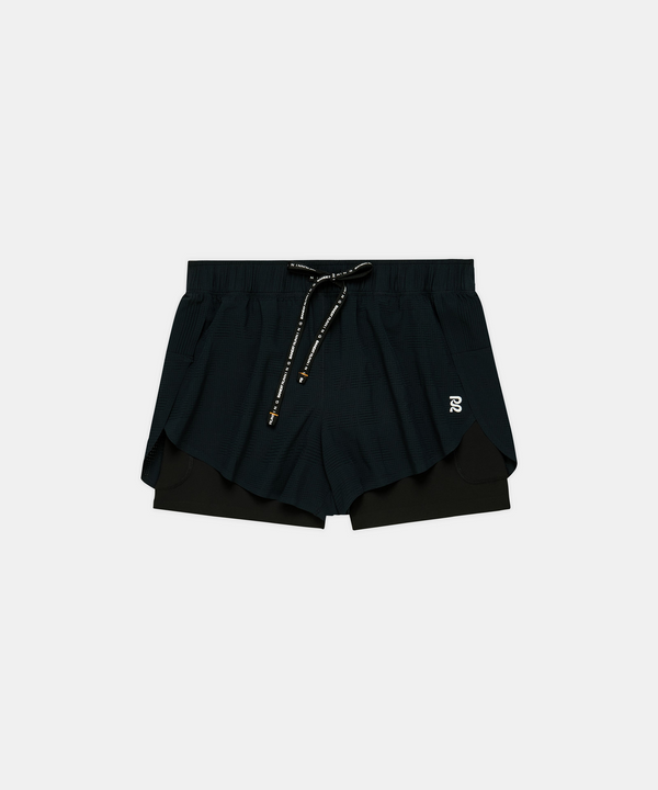 Women's CoolGrid™ 2-in-1 Run Shorts - Black