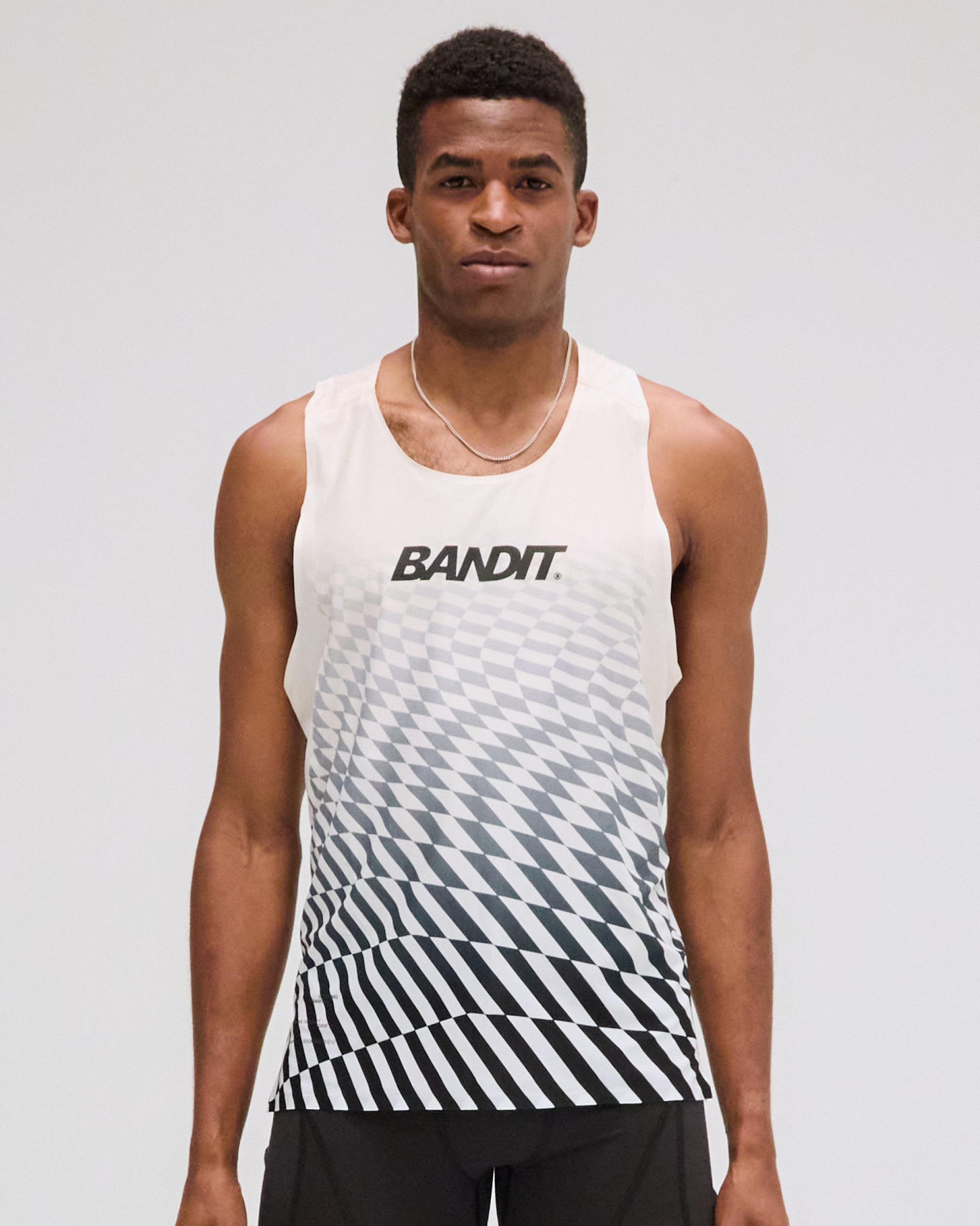Drift™ Mosaic Racing Singlet - Black with Chalk