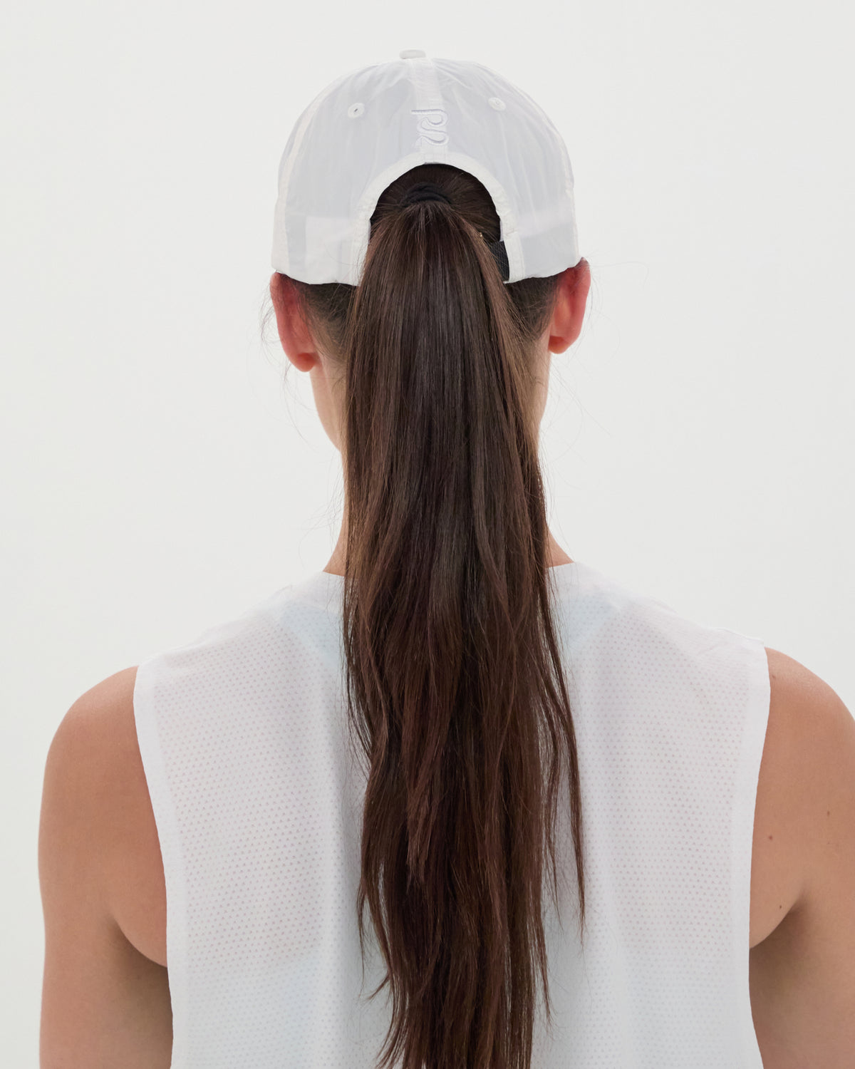 Embroidered Bandit Nylon Dad Hat - White