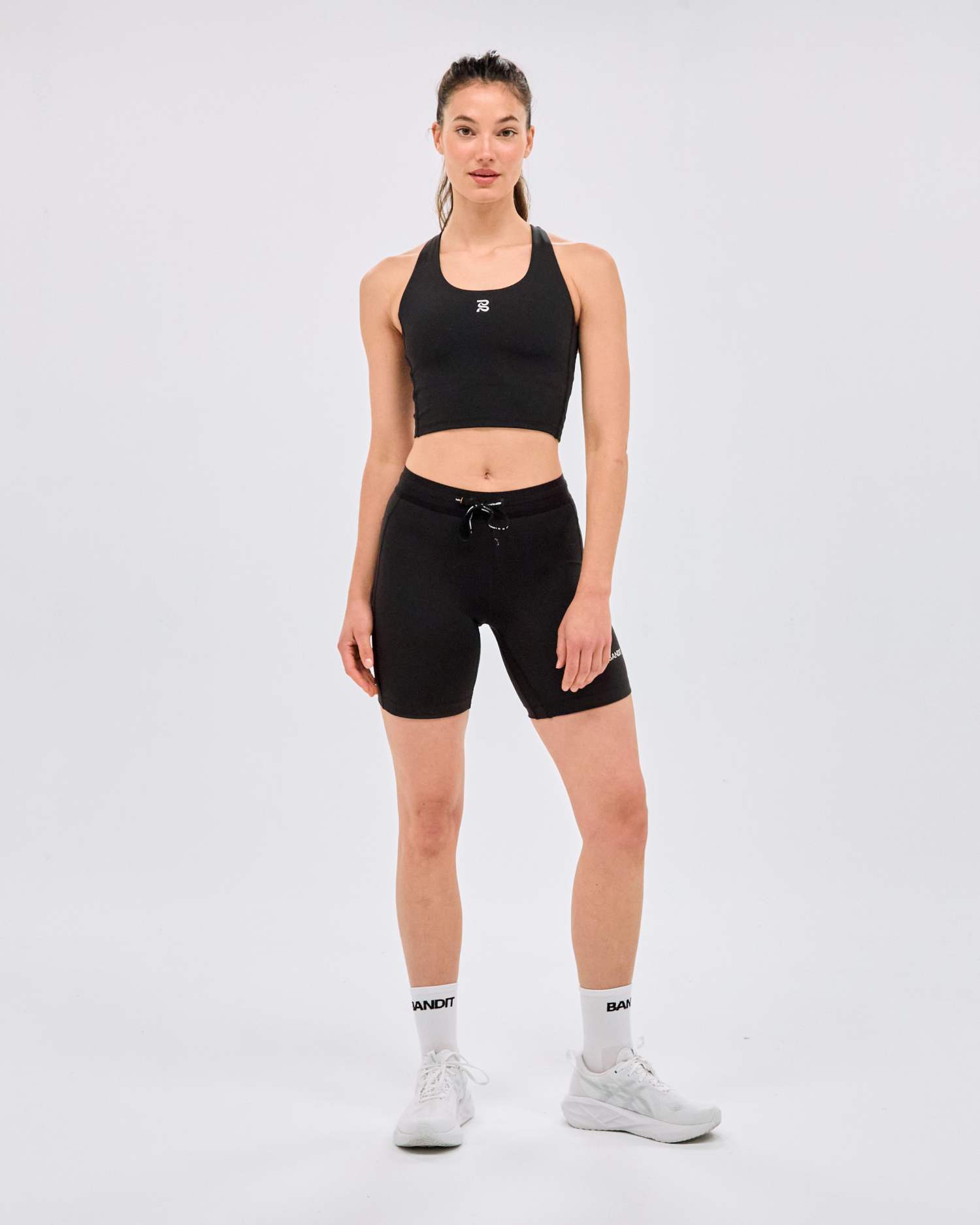 Stamina™ Scoop Neck Race Crop - Black