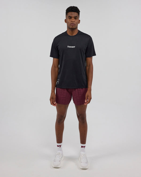 Bandit Cheque Jacquard Short Sleeve Tee - Black