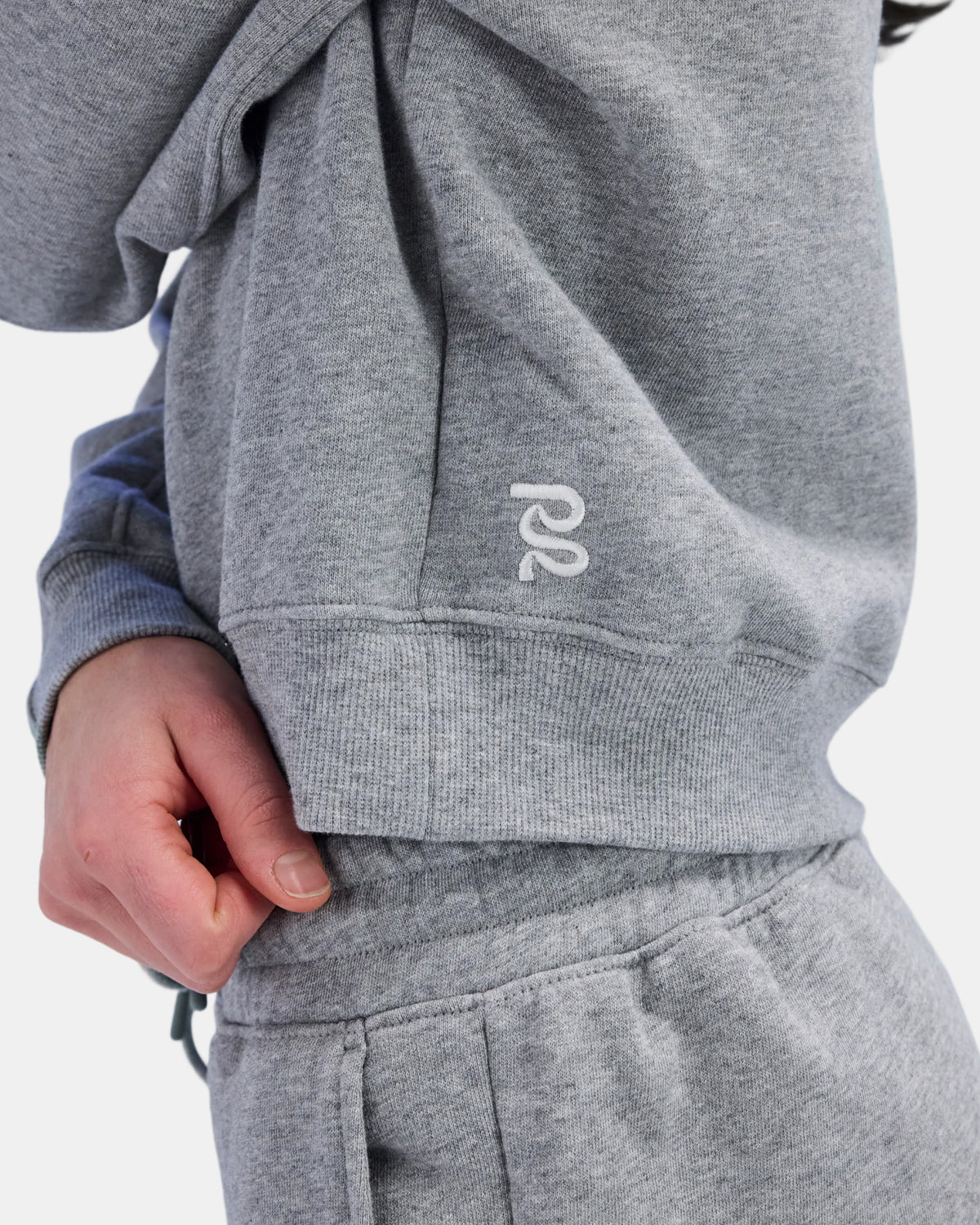 Women's Stitch Logo Cropped Hoodie - Heather Grey