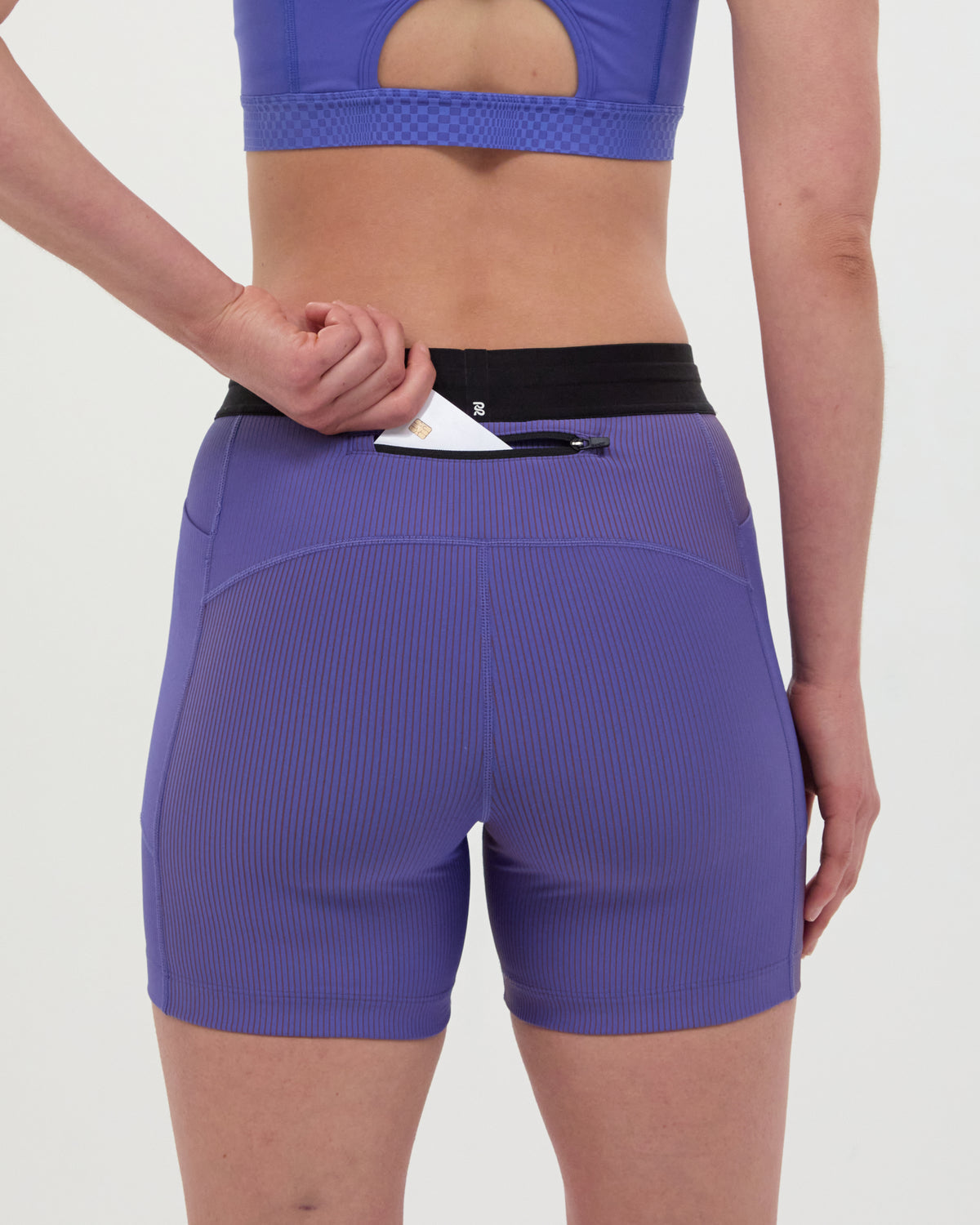Striped Cadence™ 5" Compression - Deep Peri Blue with Rust