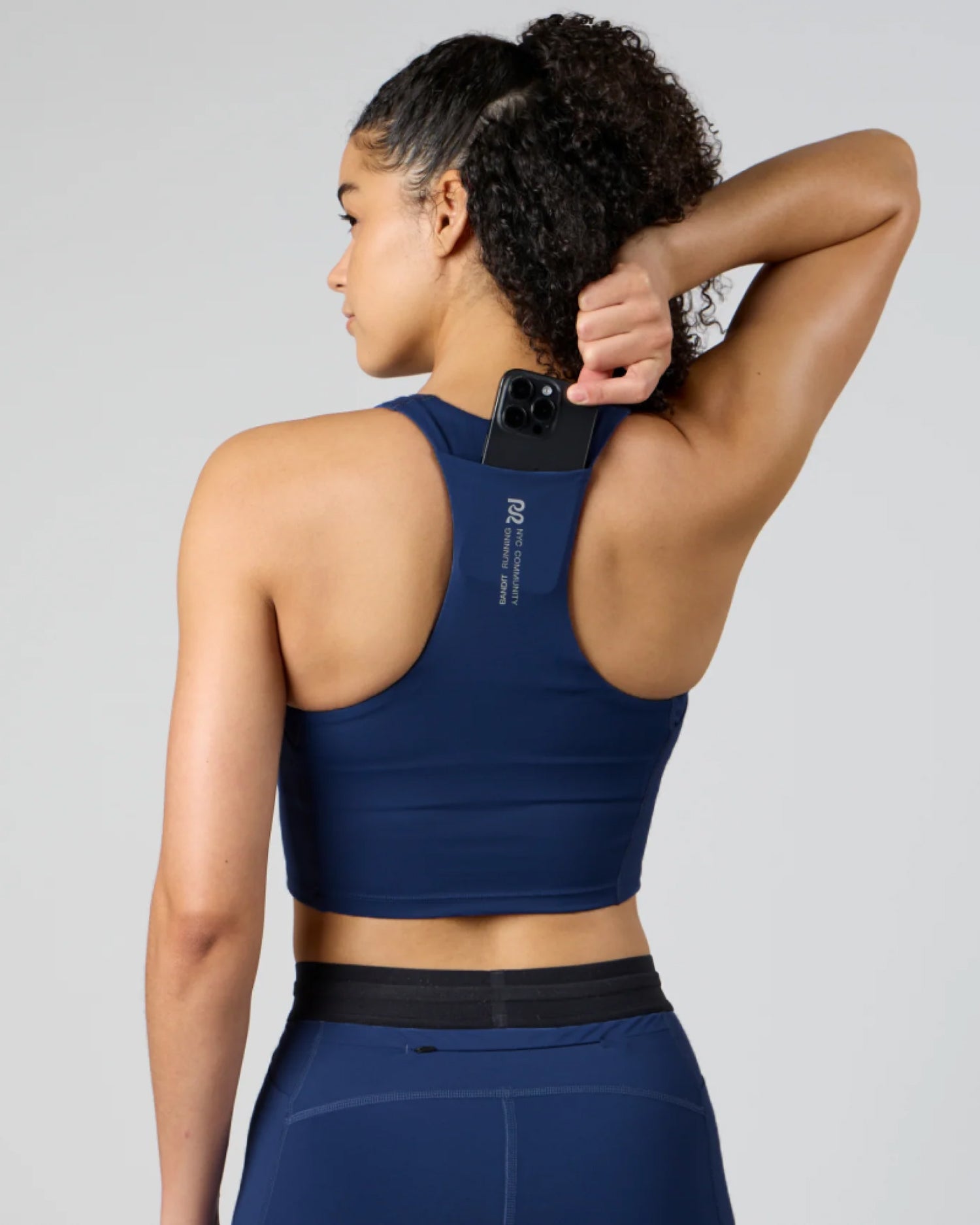 Stamina™ Scoop Neck Race Crop - NY Navy
