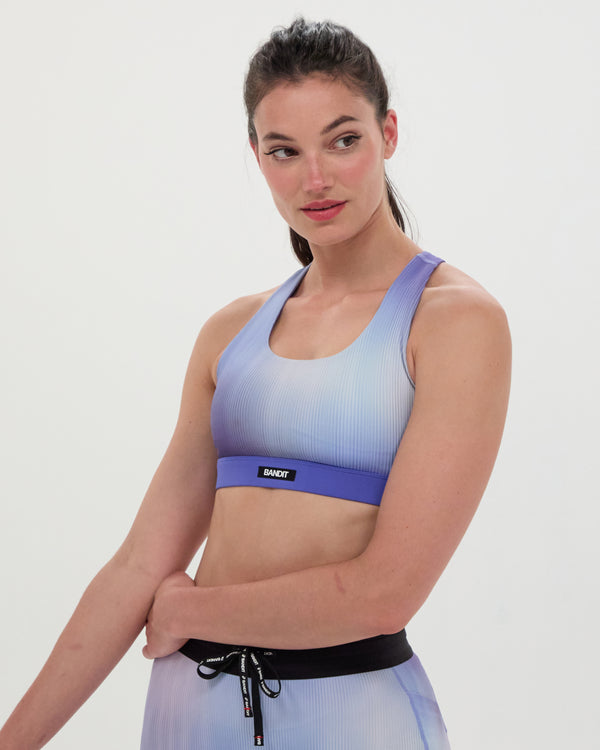 Cadence™ Scoop Neck Run Bra - Deep Peri Blue Gradient