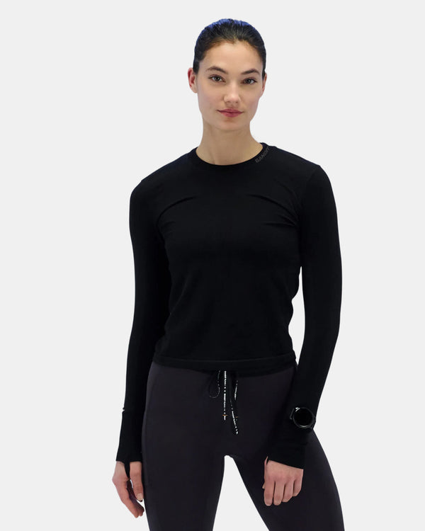 Women's Seamless Wool Blend Long Sleeve - Black