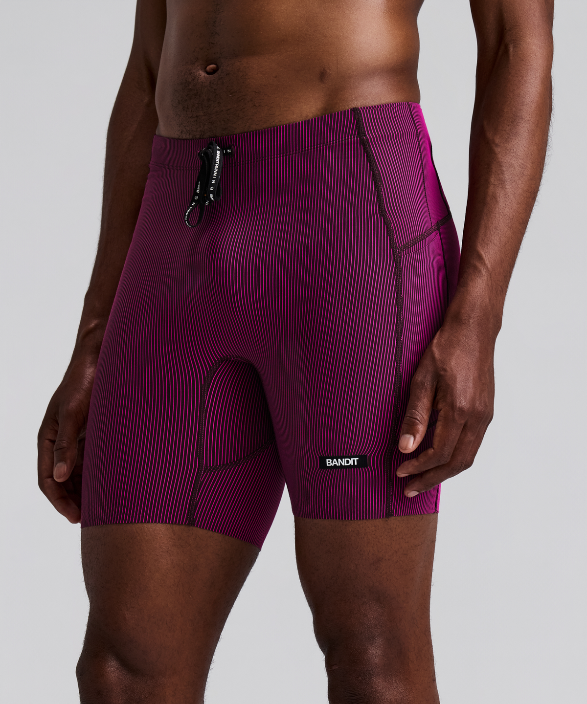 Men's Striped Cadence™ Quarter Tights - Espresso / Azalea
