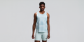 Thumbnail of Men's CoolGrid™ Training Singlet with Flopack™ - Growing Grid - Lagoon / Mist