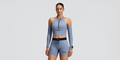 Thumbnail of Striped Cadence™ Compression Sleeves - Steel Horizon / Pavilion Blue