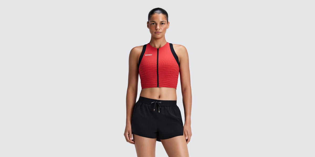 Women's Adapto™ 2-Way Zip Race Crop - Oxide Red