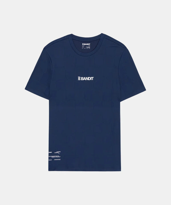 Bandit Cheque Jacquard Short Sleeve Tee - NY Navy