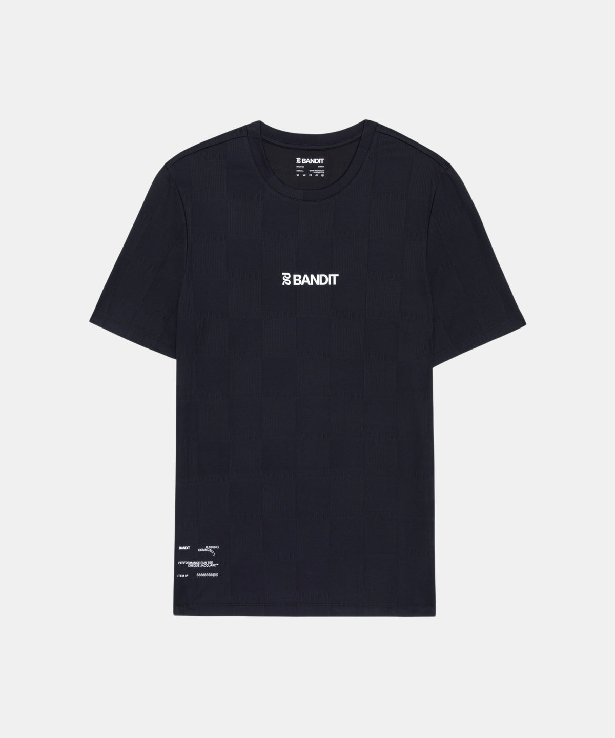 Bandit Cheque Jacquard Short Sleeve Tee - Black
