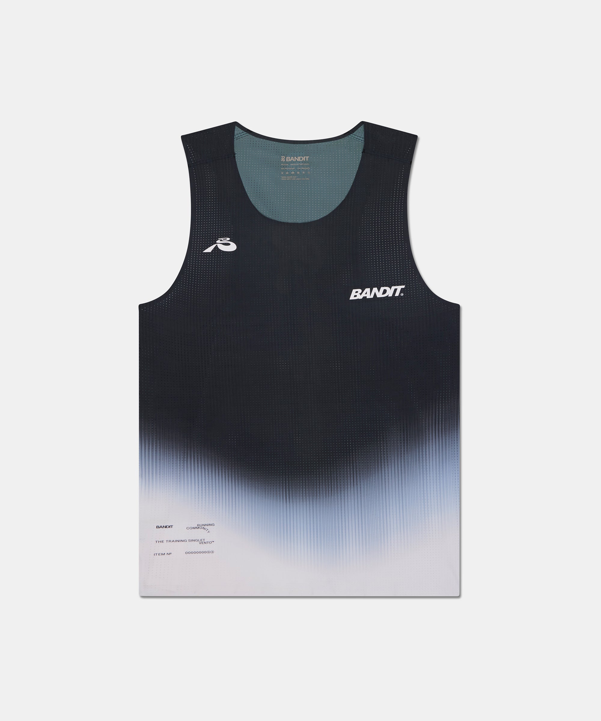 Vento™ Performance Singlet - Black with Chalk Gradient