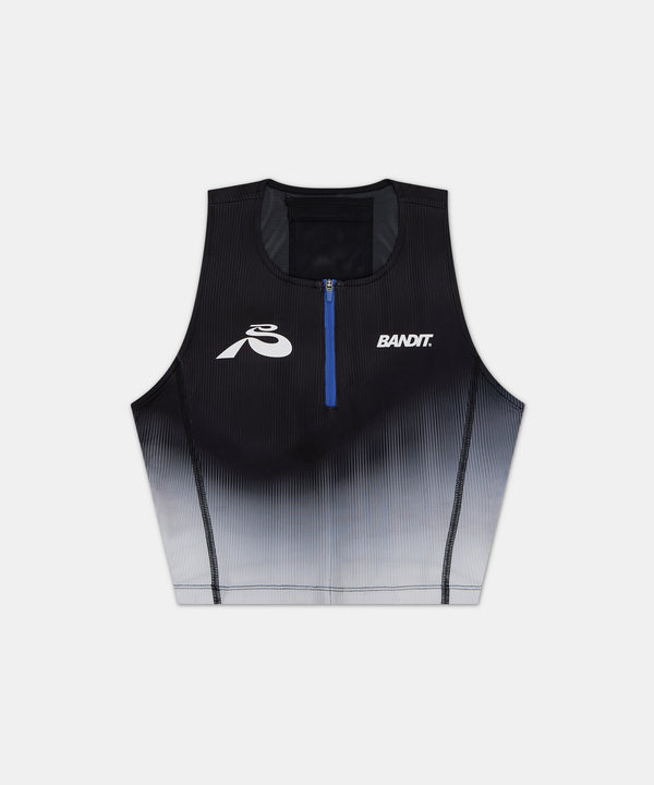 Ares™ Zip Front Race Crop - Black Gradient