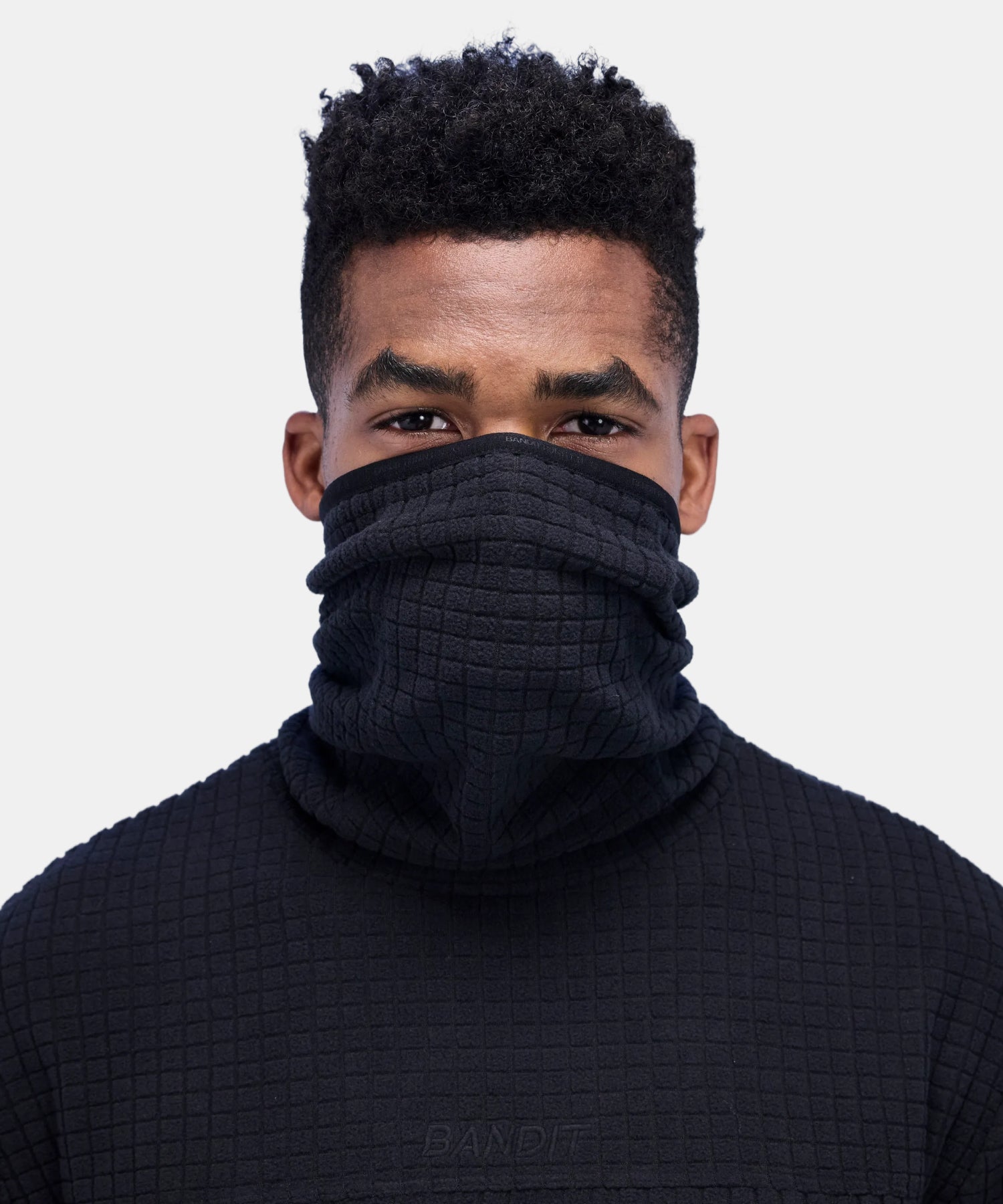 Men's MacroSoft Grid™ Funnelneck - Black