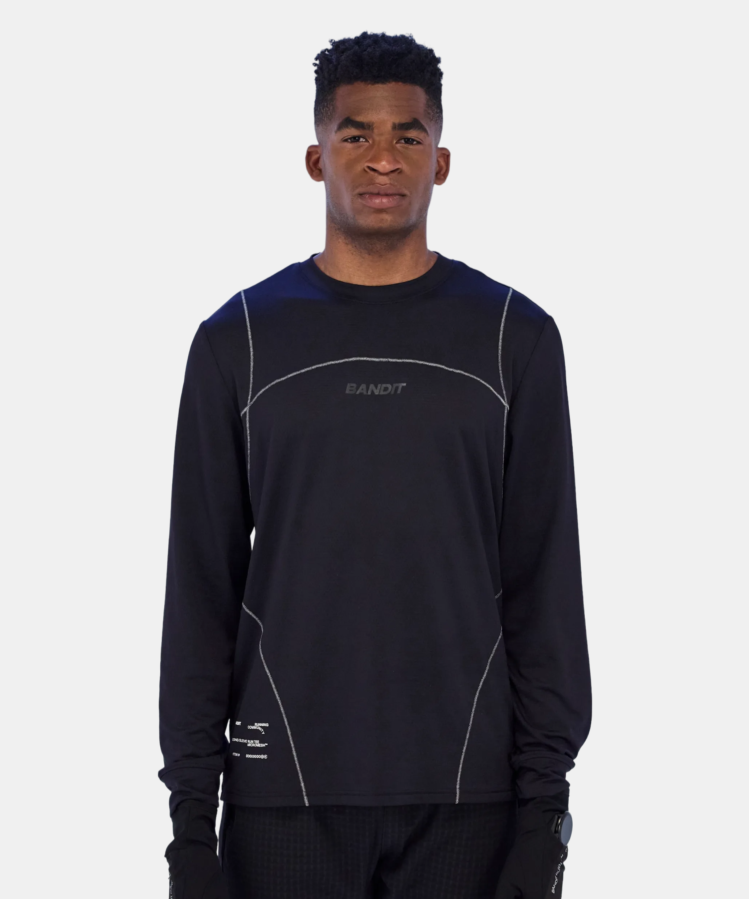 Men's Micromesh™ Reflecto Stitch™ Long Sleeve Tee - Black