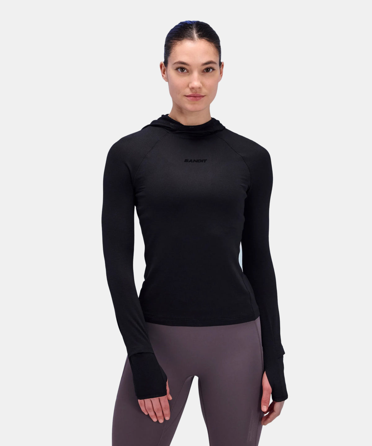 Women's AuraGrid™ Hooded Performance Top - Black