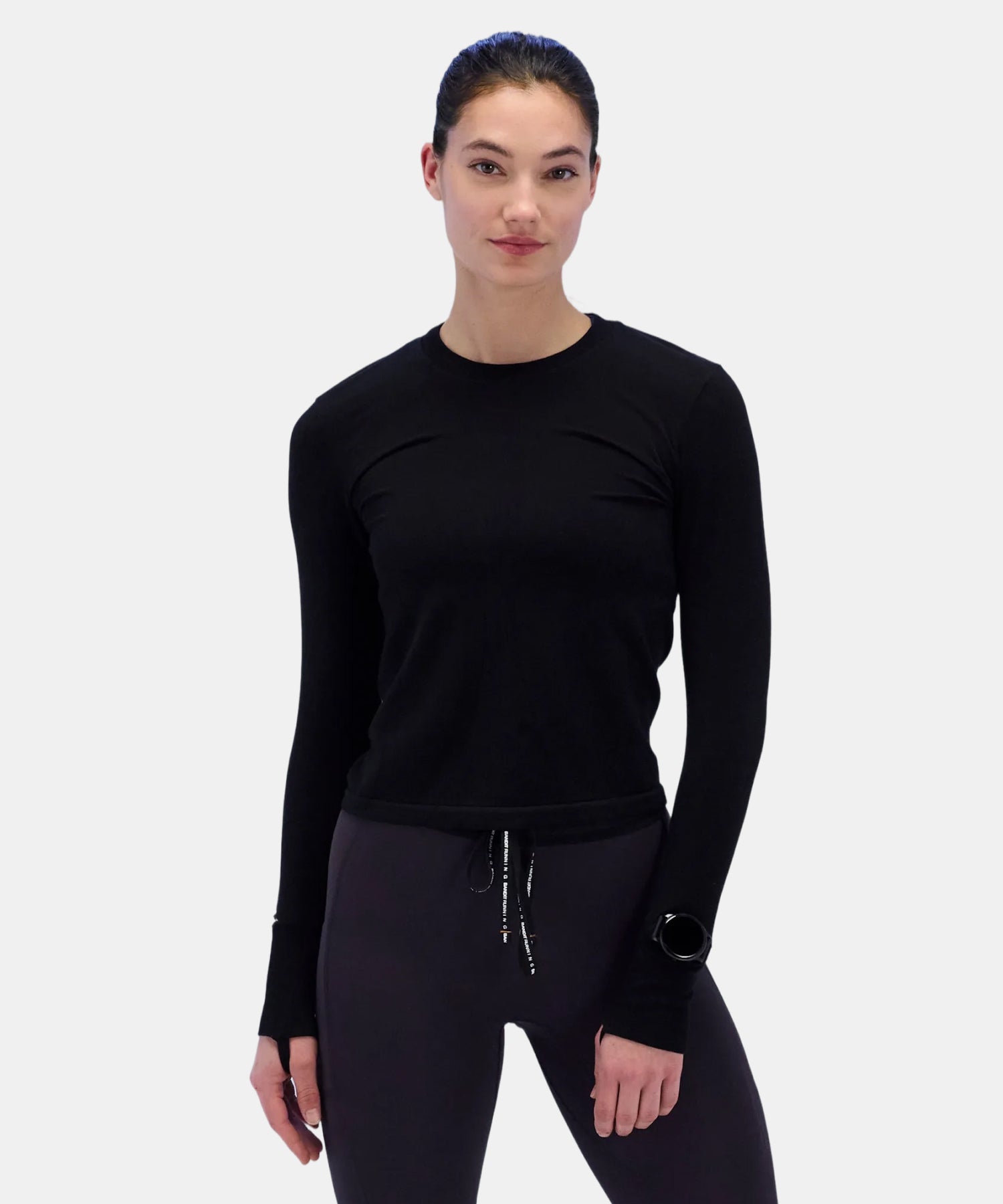 Women's Seamless Wool Blend Long Sleeve - Black
