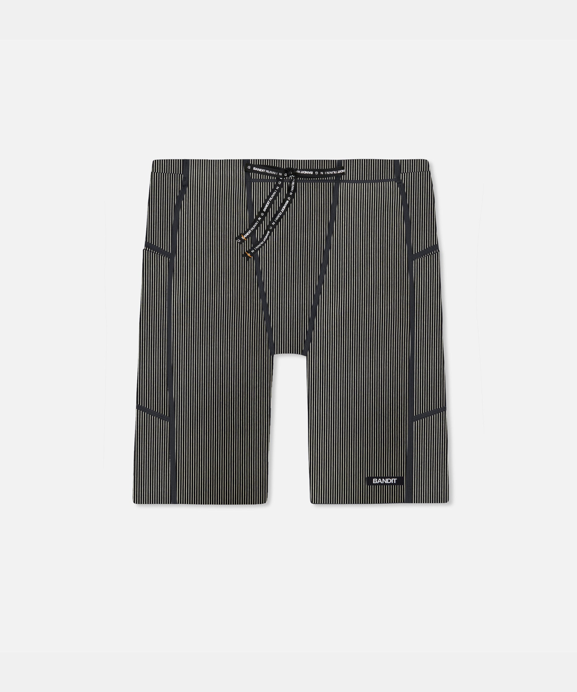 Striped Cadence™ 7 Pocket Half Tights - Black with Chalk