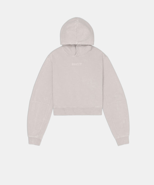 Women's Stitch Logo Cropped Hoodie - Ash