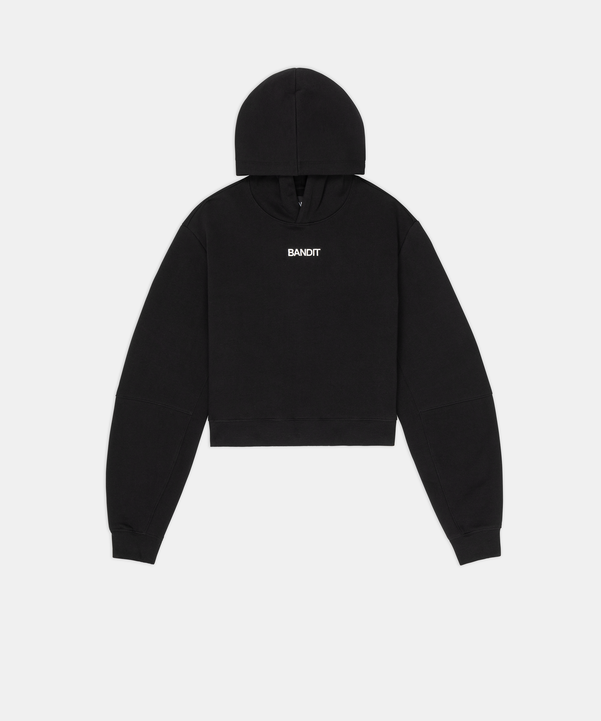 Women's Stitch Logo Cropped Hoodie - Black