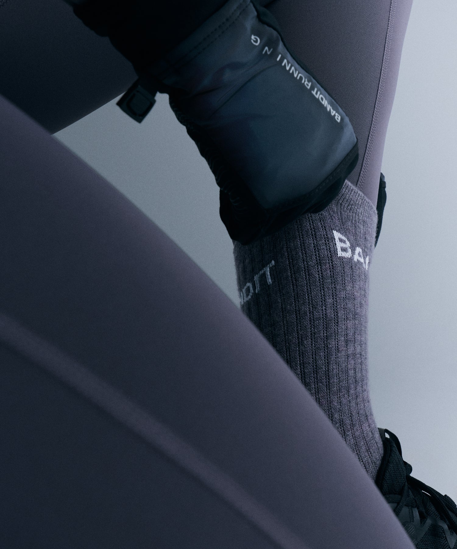 Merino Wool Run Socks - Haze / White (2 Pack)