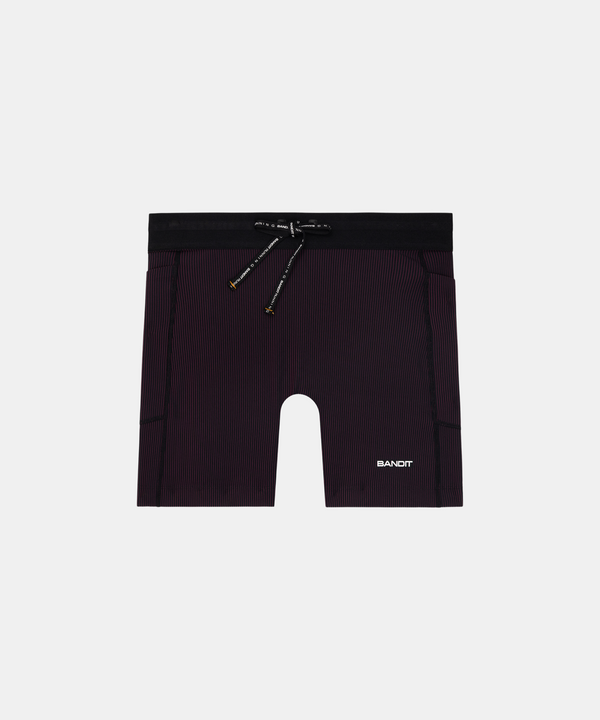 Striped Cadence™ 5" Compression - Black / Fig