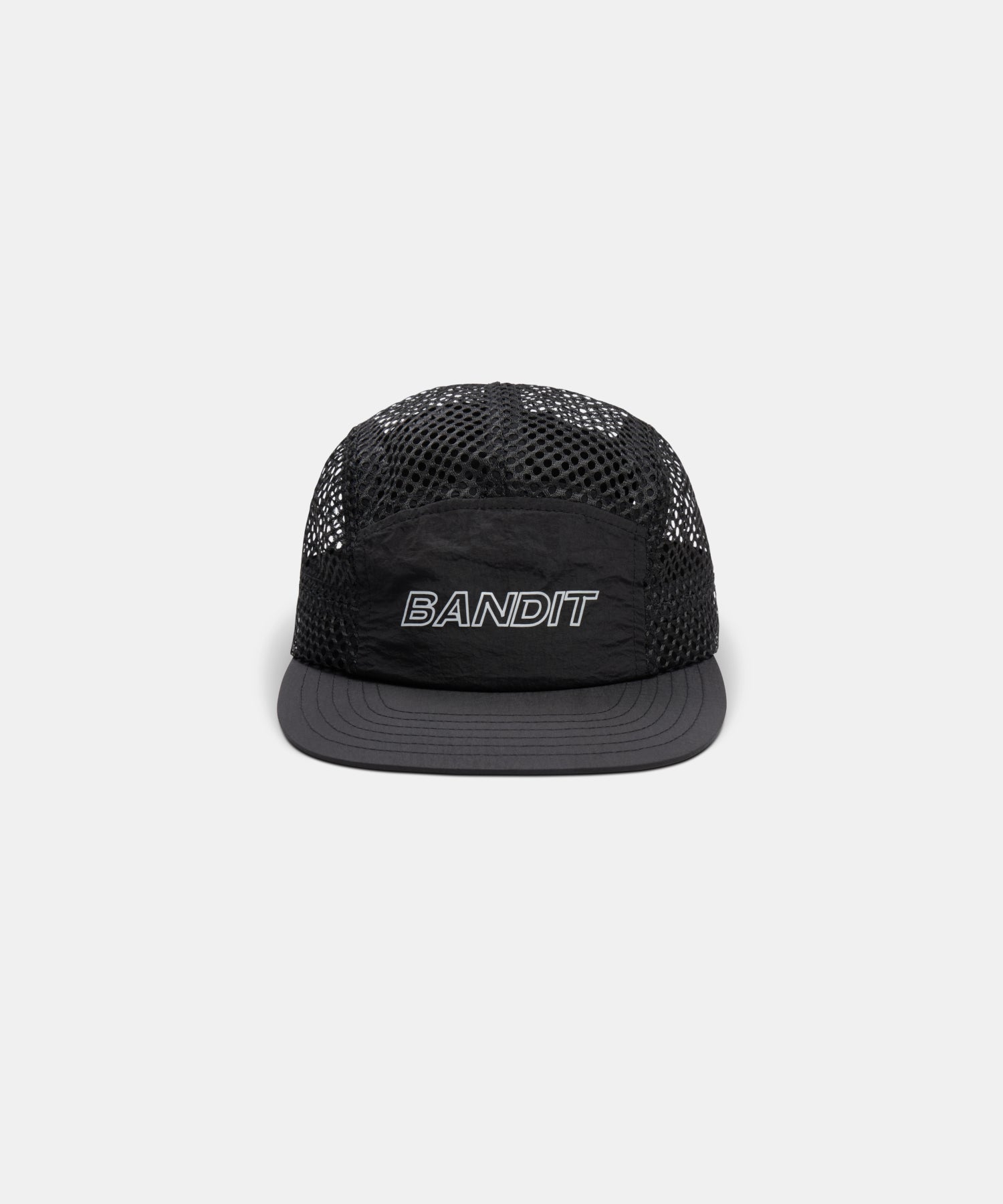 Mesh "Bandit" Reflective Run Hat - Black